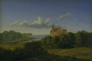 Un paysage avec un manoir. Composition