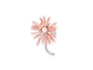 Broche (perle de conque, coquille de conque, diamants et platine) - Tiffany and Company