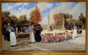 Promenade des enfants aux Tuileries