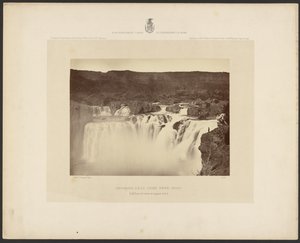 Shoshone Falls, Snake River, Idaho, vue latérale complète au niveau supérieur - Timothy H. OSullivan