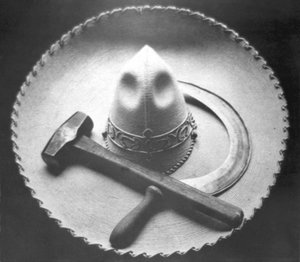 Révolution mexicaine : Sombrero avec marteau et faucille, Mexico, 1927