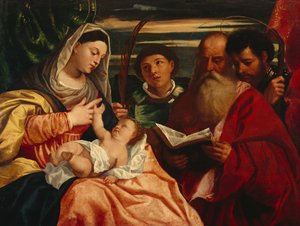 Madone et enfant avec les saints Étienne, Jérôme et Maurice