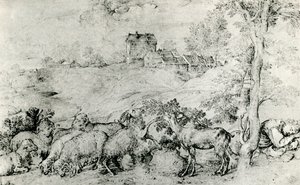 Paysage avec troupeau de moutons, vers 1520