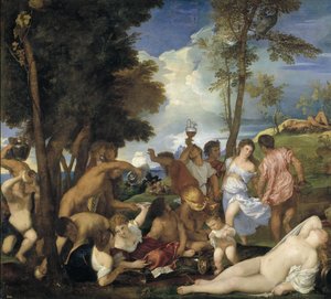 La Bacchanale des Andriens, 1523-1526 - Tiziano Vecelli