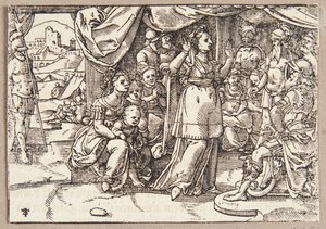 Veturia et Volumnia suppliant Coriolan de ménager Rome
