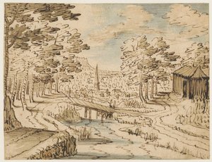 Paysage avec un pont - Tobias Verhaecht (circle of)