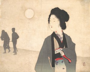 Jeune femme regardant la silhouette d