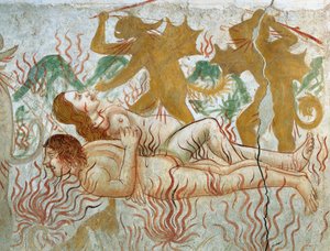 Le Jugement Dernier, Enfer, couple damné en flammes - Tommaso (active 1479 1509) (workshop) Cagnola