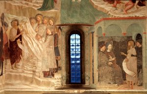 Épisode de la vie de Saint Jean-Baptiste : la prédication de Saint Jean-Baptiste dans le désert et Saint Jean-Baptiste face à Hérode - Tommaso Masolino da Panicale
