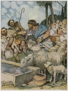 Et il fit boire les troupeaux des bergers aux bergères