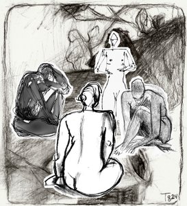 Esquisses de personnages contemplatifs - Tore Bahnson