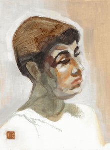 Portrait de profil pensif