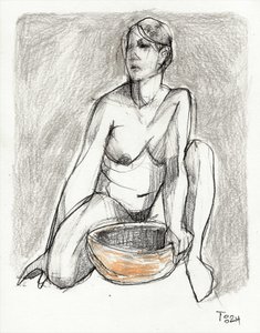 Dessin de nu dans le calme