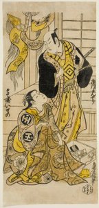 Les acteurs Ichikawa Danjuro II et Sodesaki Iseno I - Torii Kiyomasu II