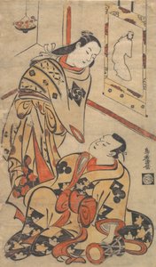 Acteurs de Kabuki Nakamura Gentaro et Ikushima Shingoro, vers 1710