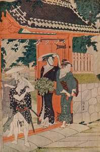 Une averse soudaine au sanctuaire Mimeguri Inari, 1787 - Torii Kiyonaga