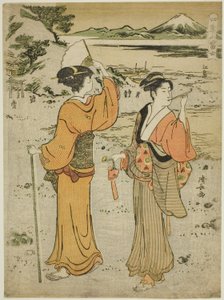 Enoshima, de la série "Le Mont Fuji dans les quatre saisons" - Torii Kiyonaga