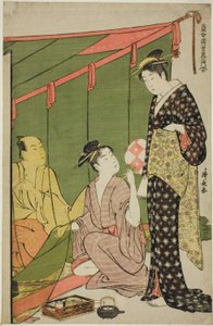 Moustiquaire, de la série "Une collection de beautés contemporaines des quartiers de plaisir (Tosei yuri bijin awase)"