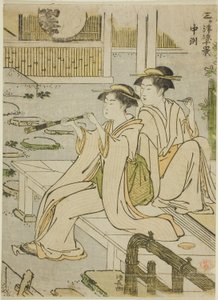 Nakasu, de la série "Dix Scènes de la Fraîcheur dans les Trois Villes (Sangatsu ryo jikkei)" - Torii Kiyonaga