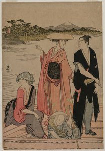 Passagers dans un bac sur la rivière Sumida, 1784 - Torii Kiyonaga