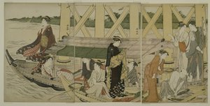 Bateaux de plaisance sous le pont Azuma, c.1784 - Torii Kiyonaga