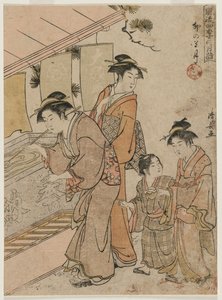 Le quatrième mois de la série Visites mensuelles à la mode aux temples des quatre saisons, 1784 - Torii Kiyonaga