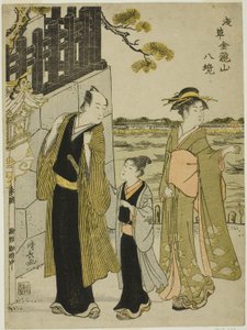 La vue depuis le hall de Komagata, de la série "Huit quartiers du temple Kinryuzan à Asakusa (Asakusa Kinruzan hakkei)"