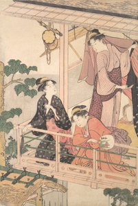 Trois femmes sur un balcon
