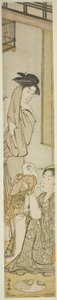 Deux femmes et un enfant après le bain - Torii Kiyonaga