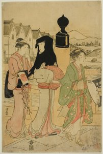Femmes traversant le pont Nihonbashi