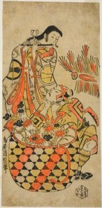 Les Acteurs Ichikawa Danjuro II et Ichikawa Monnosuke I - Torii Kiyonobu I