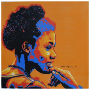 Contemplation afro-orange - Tosin Oyeniyi