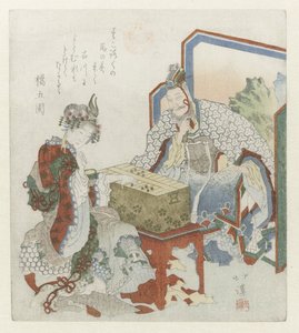 Un homme jouant au backgammon avec une dame
