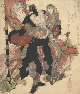 Guerrier chinois portant un enfant sur ses épaules, vers 1825
