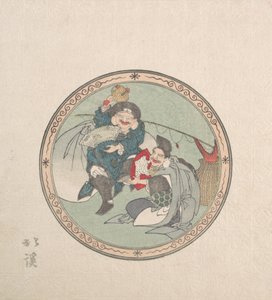 Ebisu et Daikoku, deux des sept dieux de la fortune, 19e siècle