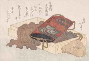 Inro laqué avec oiseaux aquatiques et netsuke en forme de bœuf dans une boîte du Printemps Pluvieux..., probablement 1817 - Totoya Hokkei