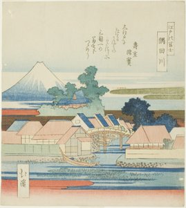 La rivière Sumida (Sumidagawa), de la série "Vue du mont Fuji depuis Edo (Edo no Fuji)"