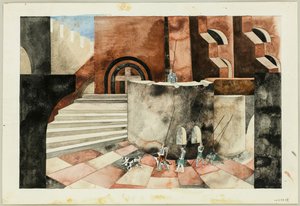 Décor de scène pour la tragédie Die Nibelungen de Friedrich Hebbel, vers 1934