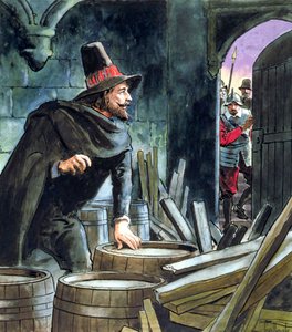 Guy Fawkes, pris en flagrant délit de préparation du complot de la poudre à canon, 1605 vers 1900
