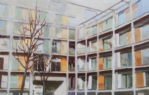 Un endroit pour vivre 44, 2012 (huile sur contreplaqué) - Trevor Burgess