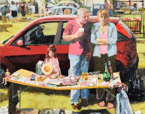 Vente de voitures, 2011 (huile sur panneau)