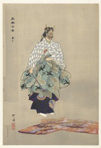Scène de la pièce de théâtre Noh Aoinoue