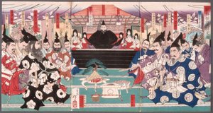 La grande conférence sur la conquête de la Corée - Tsukioka Yoshitoshi