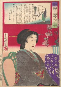 Vingt-quatre heures à ShinbashiYanagibashi : 12 heures. Shinyanagi nijuyo-ji, gozen juni-ji... - Tsukioka Yoshitoshi