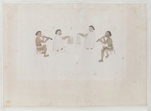 Add MS 15508 f.11 Musiciens de Tahiti, juin 1770 - Tupaia Tupaia