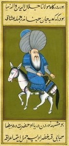 Nasreddin Hodja chevauchant son cheval à l