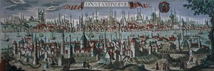 Vue panoramique de Constantinople, fin du XVIIIe siècle - Turkish School