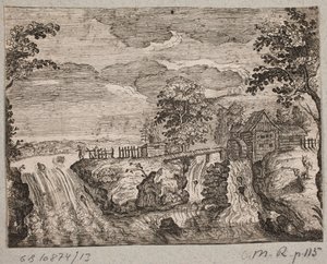 Rivière avec rapide et un moulin à eau - Ubekendt