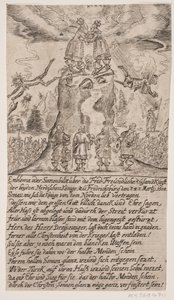 Frédéric III et Charles Gustave X se rencontrent à Frederiksborg. Feuille satirique