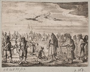 Nomades avec des rennes dans un paysage enneigé - Ubekendt
